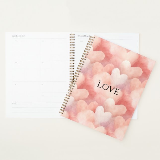 Pretty Pink Blush Hearts Planner (Display)