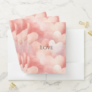Pretty Pink Blush Hearts Pocket Folder