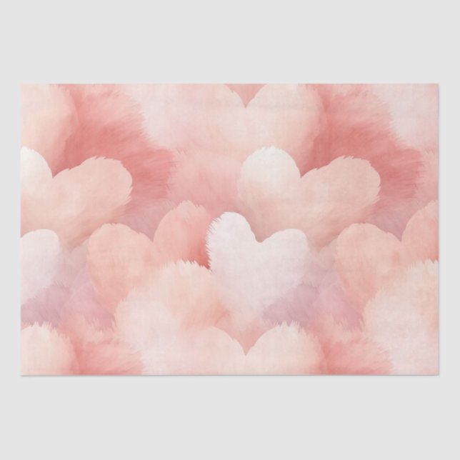 Pretty Pink Blush Hearts Tissue Paper (Front)