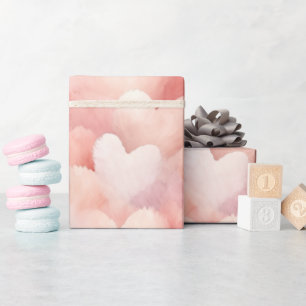 Pretty Pink Blush Hearts Wrapping Paper