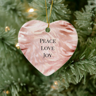 Pretty Pink Blush Rose Glam Zebra Animal Print Ceramic Ornament