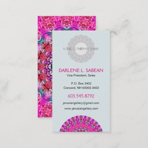 Pretty Pink Boho Mandala Kaleidoscope Business Card