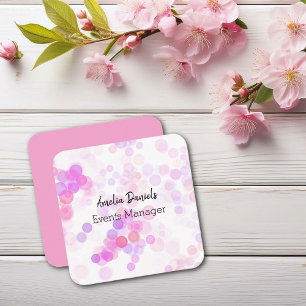 Pretty Pink Bokeh Light Business Card