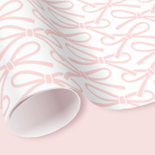Pretty Pink Bow Pattern Modern Chic Wrapping Paper