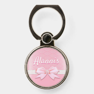 Pretty Pink Bow Personalized  Phone Ring Stand