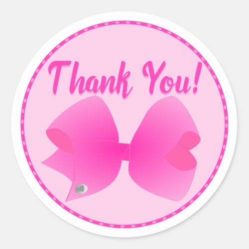 Pretty Pink Bow Thank You Birthday Favor Tag