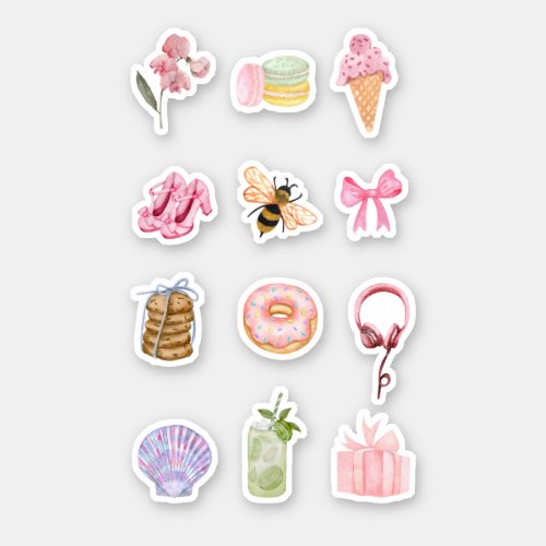 Pretty Pink Bows and Sweets Stickers Collection