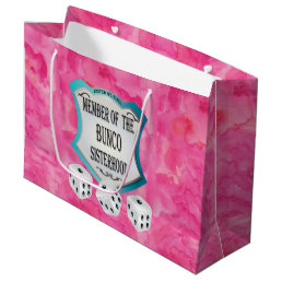Pretty Pink Bunco Dice Fun Girls Night Out Large Gift Bag