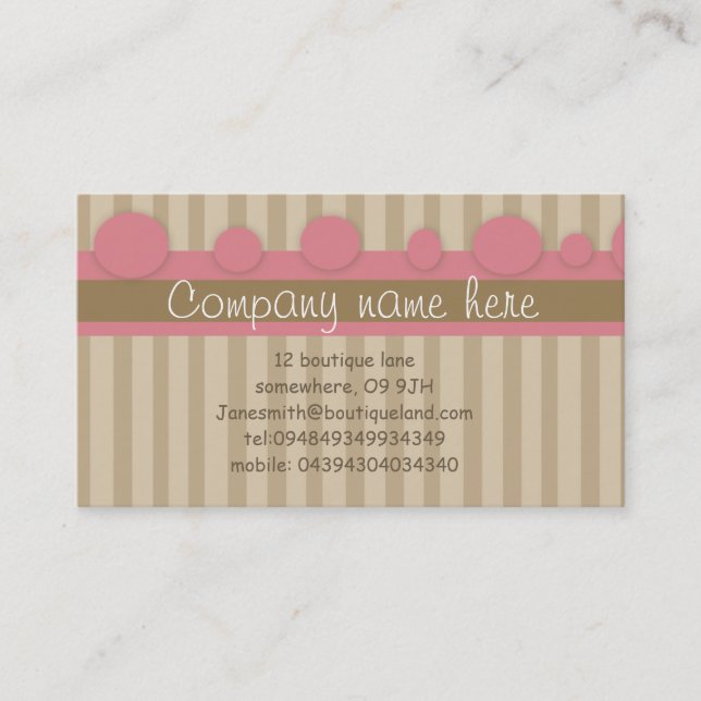 pretty pink:: business card (Front)