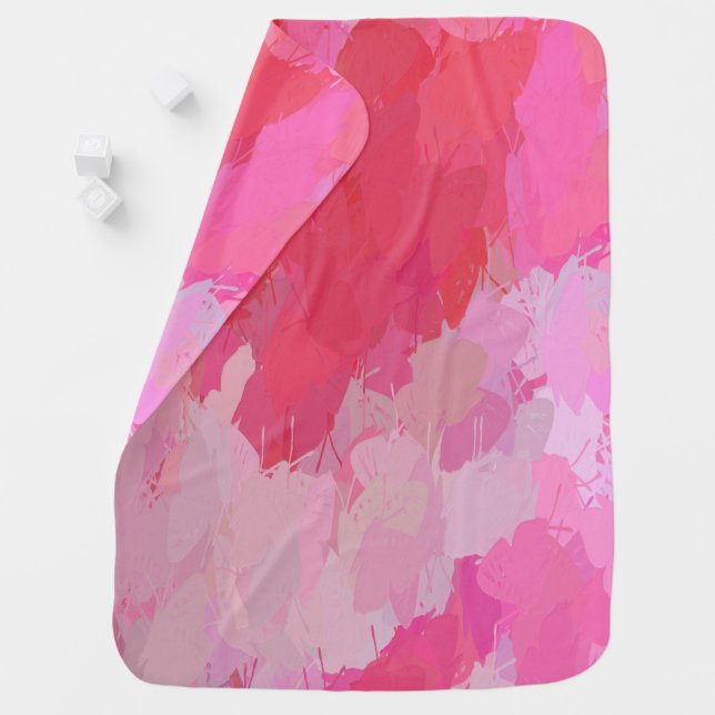 Pretty Pink Butterflies baby blanket (In Situ)