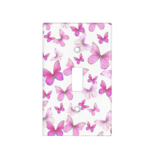 Pretty Pink Butterflies Baby Girl Nursery Light Switch Cover