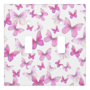 Pretty Pink Butterflies Baby Girl Nursery Light Switch Cover
