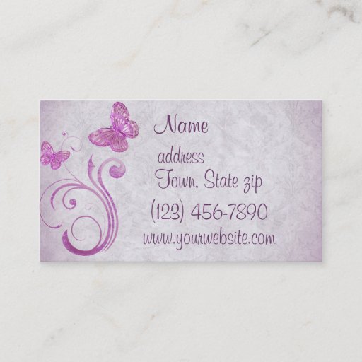 Customizable Pretty Pink Butterflies Business Cards