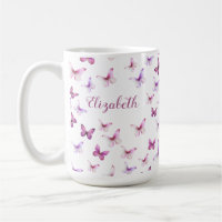 Pretty Pink Butterflies Custom Name