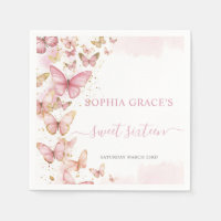 Pretty Pink Butterflies Sweet 16 Quinceanera XV 15