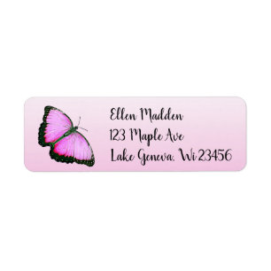 Pretty Pink Butterfly Label