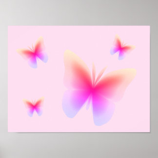 Pretty Pink Butterfly Print on Pink