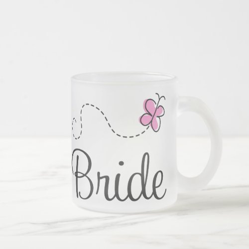 Pretty Pink Butterfly Wedding Bride Mug