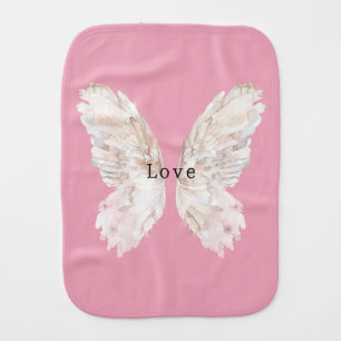 Pretty Pink Butterfly Wings Baby Burp Cloth