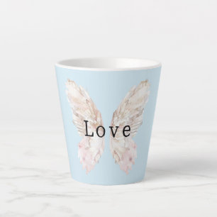 Pretty Pink Butterfly Wings Latte Mug