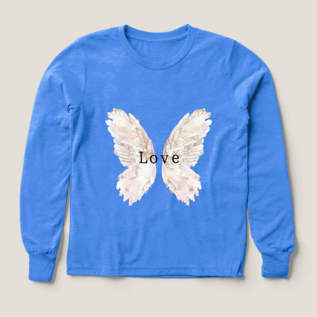 Pretty Pink Butterfly Wings Tri-Blend Shirts (Design Front)