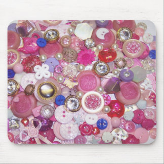 Pretty Pink Button Collage Mouse Pad
