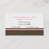 Pretty Pink Cake Bakery : Business Cards (Back)