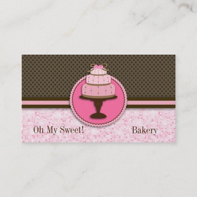 Pretty Pink Cake Bakery : Business Cards (Front)