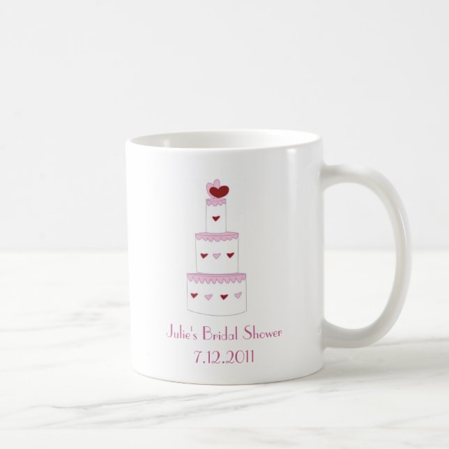 Pretty Pink Cake Bridal Shower Favor Mug (Right)