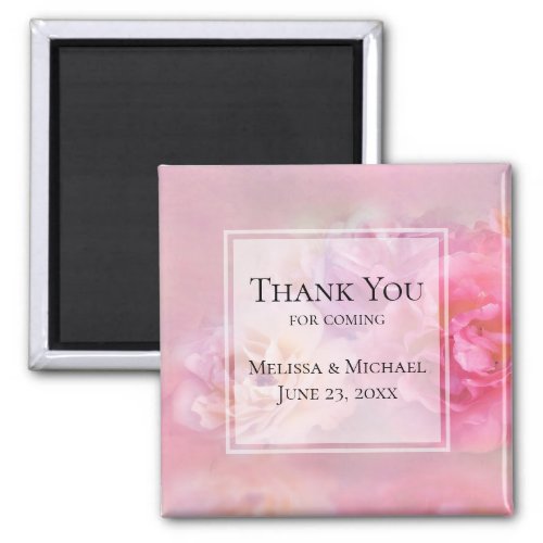 Pretty Pink Carnations Stylish Photo Thank You Magnet