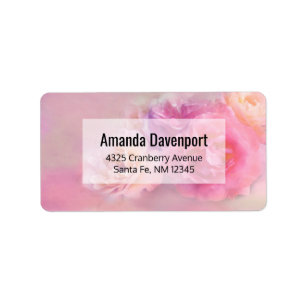Pretty Pink Carnations Stylish Photograph Label