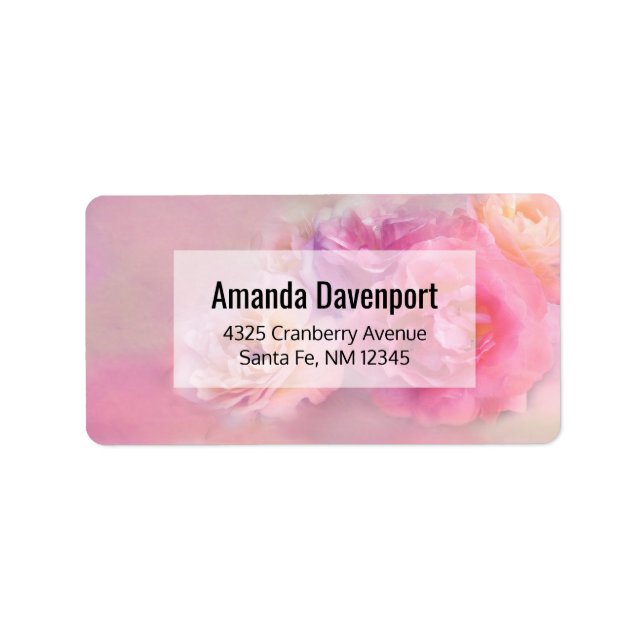 Pretty Pink Carnations Stylish Photograph Label (Front)