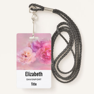 Pretty Pink Carnations Stylish Photography Badge