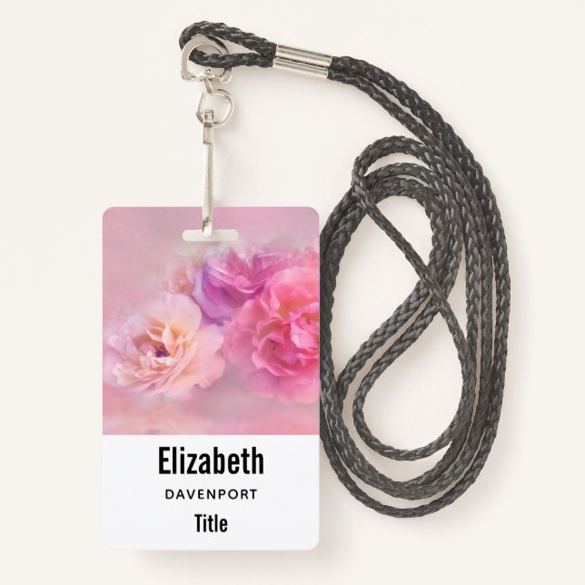 Pretty Pink Carnations Stylish Photography Badge (Front with Lanyard)