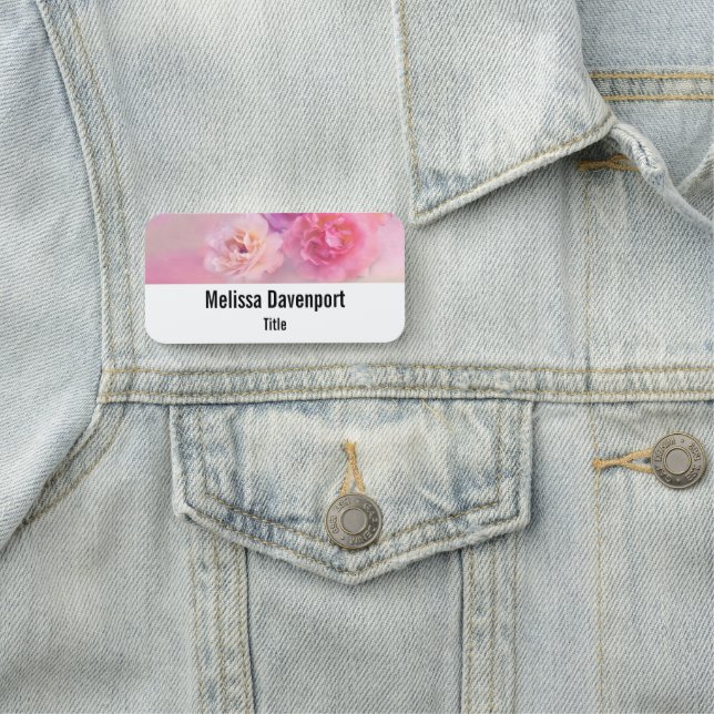 Pretty Pink Carnations Stylish Photography Name Tag (In Situ)