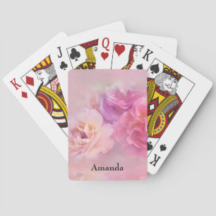 Pretty Pink Carnations Stylish Photography Poker Cards