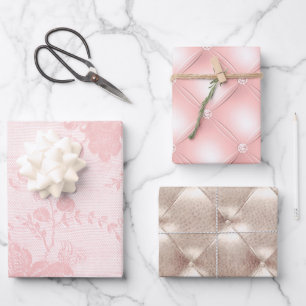 Pretty Pink Champagne Glam Wrapping Paper Sheets