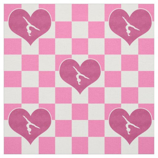 Pretty Pink Checkered Gymnastics Fabric