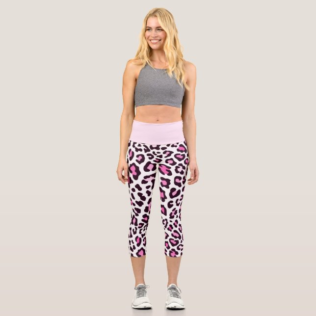 Pretty Pink Cheetah Print Leggings (Front)