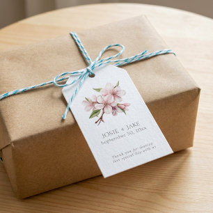 Pretty Pink Cherry Blossom flower Wedding favor Gift Tags