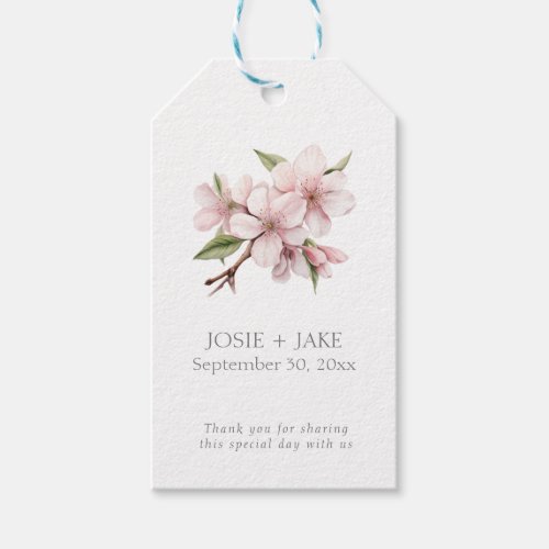 Pretty Pink Cherry Blossom flower Wedding favor Gift Tags