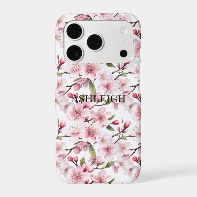 Pretty Pink Cherry Blossom Flowers Case-Mate iPhone Case (Back)