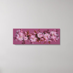 Pretty pink cherry blossom modern floral fine art canvas print
