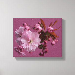 Pretty pink cherry blossom simple modern floral canvas print