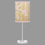 Pretty Pink Cherry Blossom with Bamboo Table Lamp