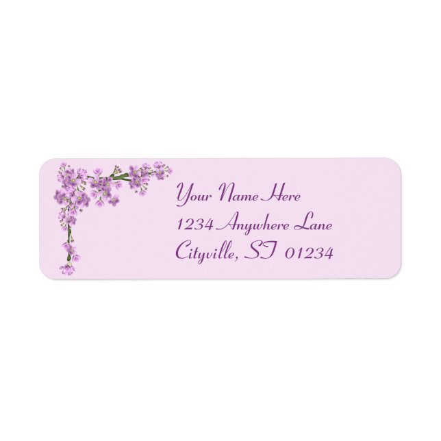 Pretty Pink Cherry Blossoms Label (Front)