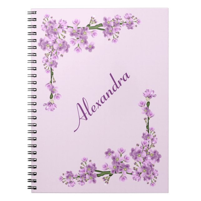 Pretty Pink Cherry Blossoms Notebook (Front)