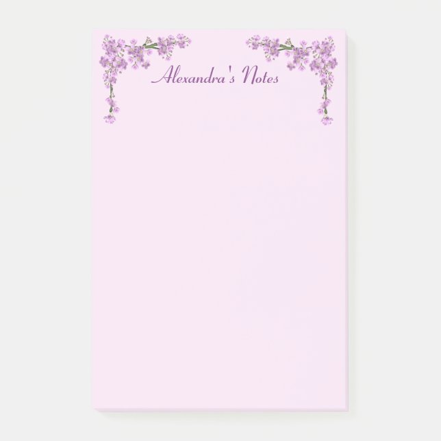 Pretty Pink Cherry Blossoms Post-it Notes (Front)