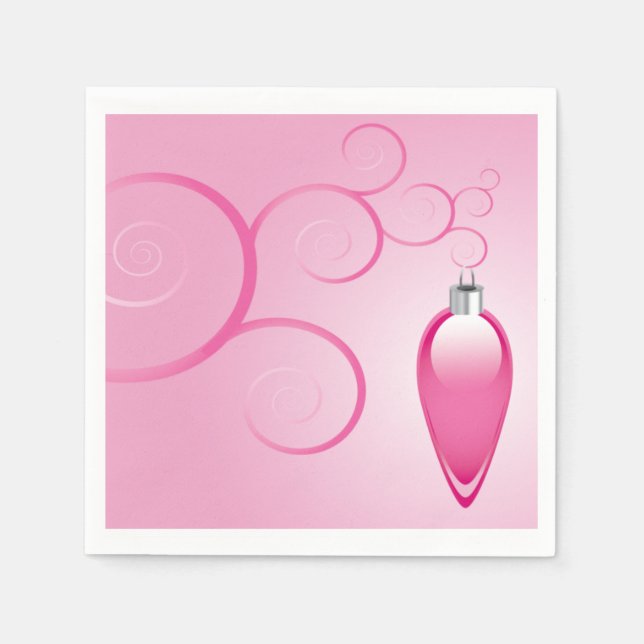 Pretty Pink Christmas Ornament Holiday Design Paper Napkins (Front)
