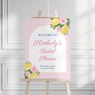 Pretty Pink Citrus Bridal Shower Welcome Sign